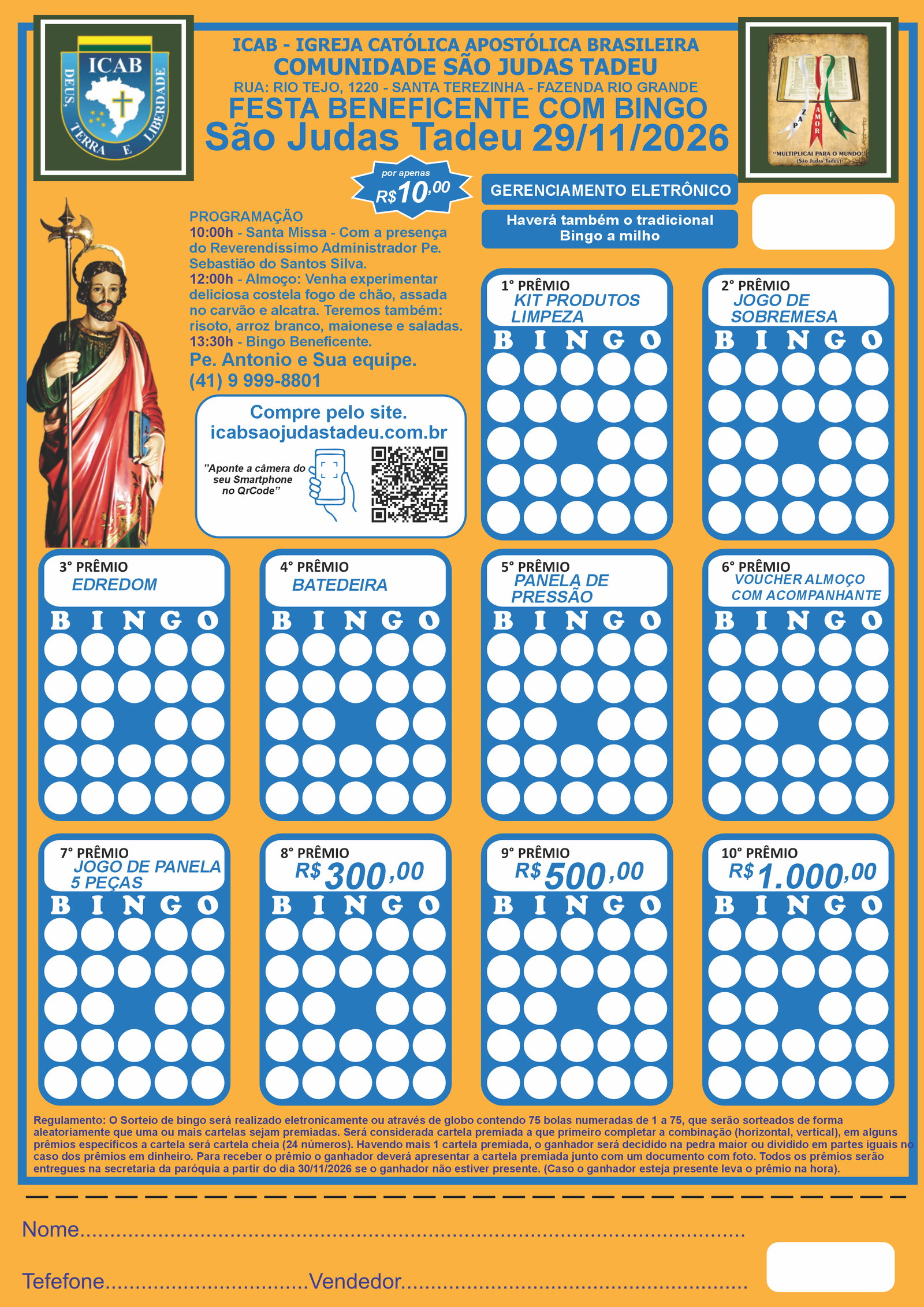 BINGO BENEFICENTE SAO JUDAS TADEU 2026