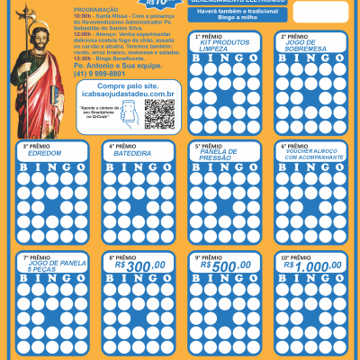 BINGO BENEFICENTE SAO JUDAS TADEU 2026
